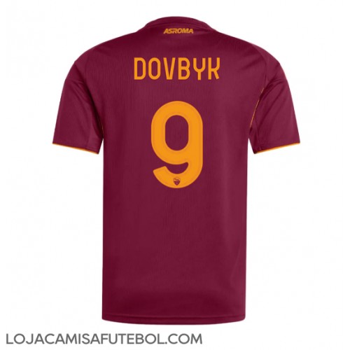 Camisa de Futebol AS Roma Artem Dovbyk #9 Equipamento Principal 2025-26 Manga Curta